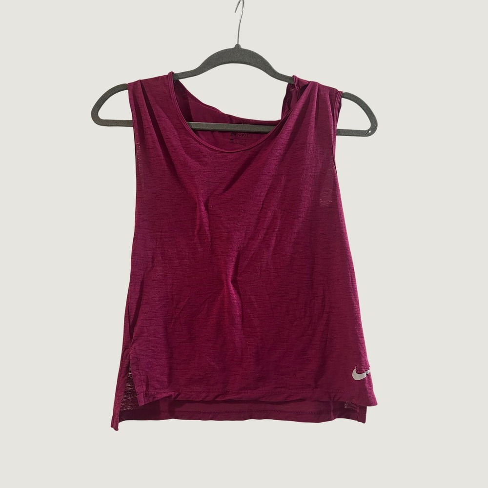 Nike Dri-FIT Women XS Running Tank Top Berry Magenta Sleeveless Lightweight